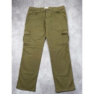 Redemption Italy Women 46 (US 10-12)  Olive Green Cargo Cropped Classic Casual